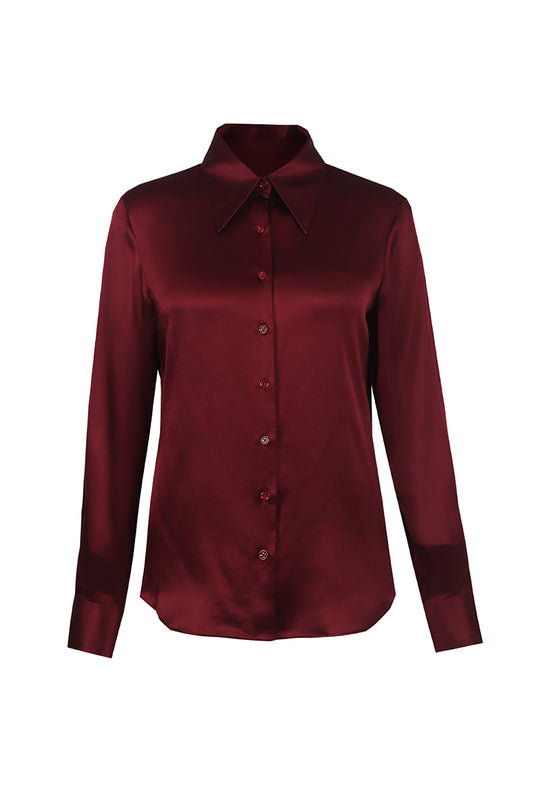 Red Silk Blouse