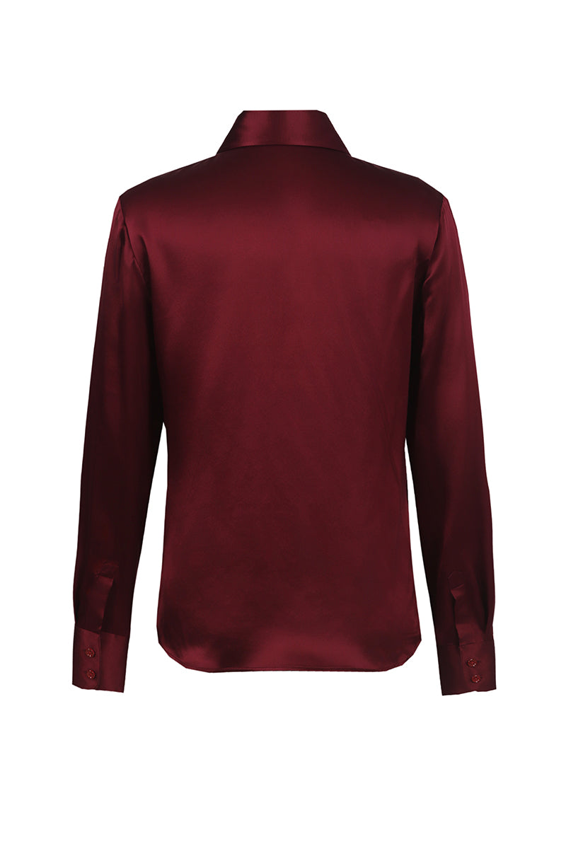 Red Silk Blouse