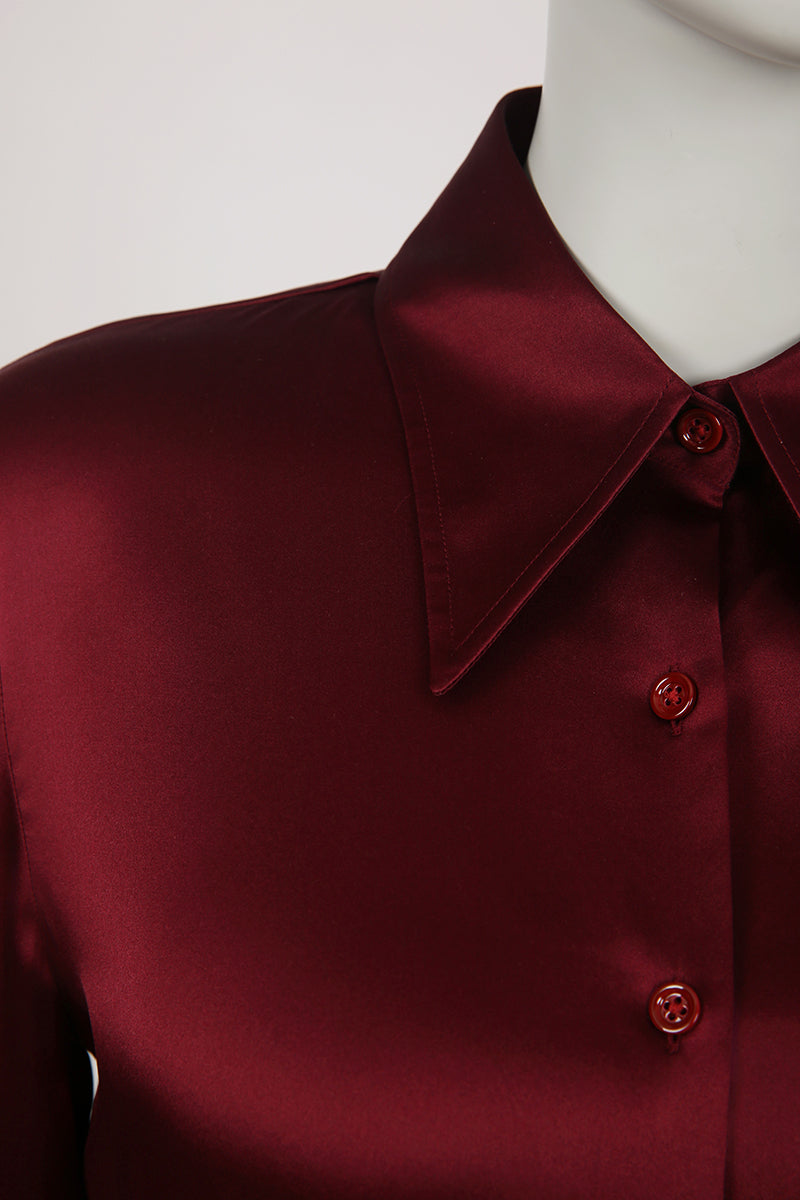 Red Silk Blouse