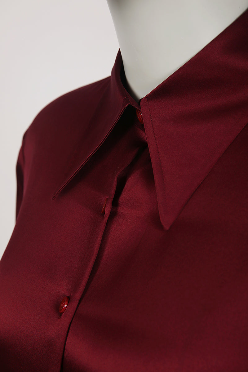 Red Silk Blouse