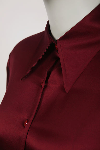 Red Silk Blouse