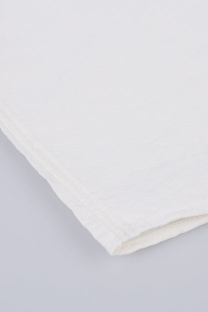 Single-Stitched Collar Cotton Shirt - Pearl White